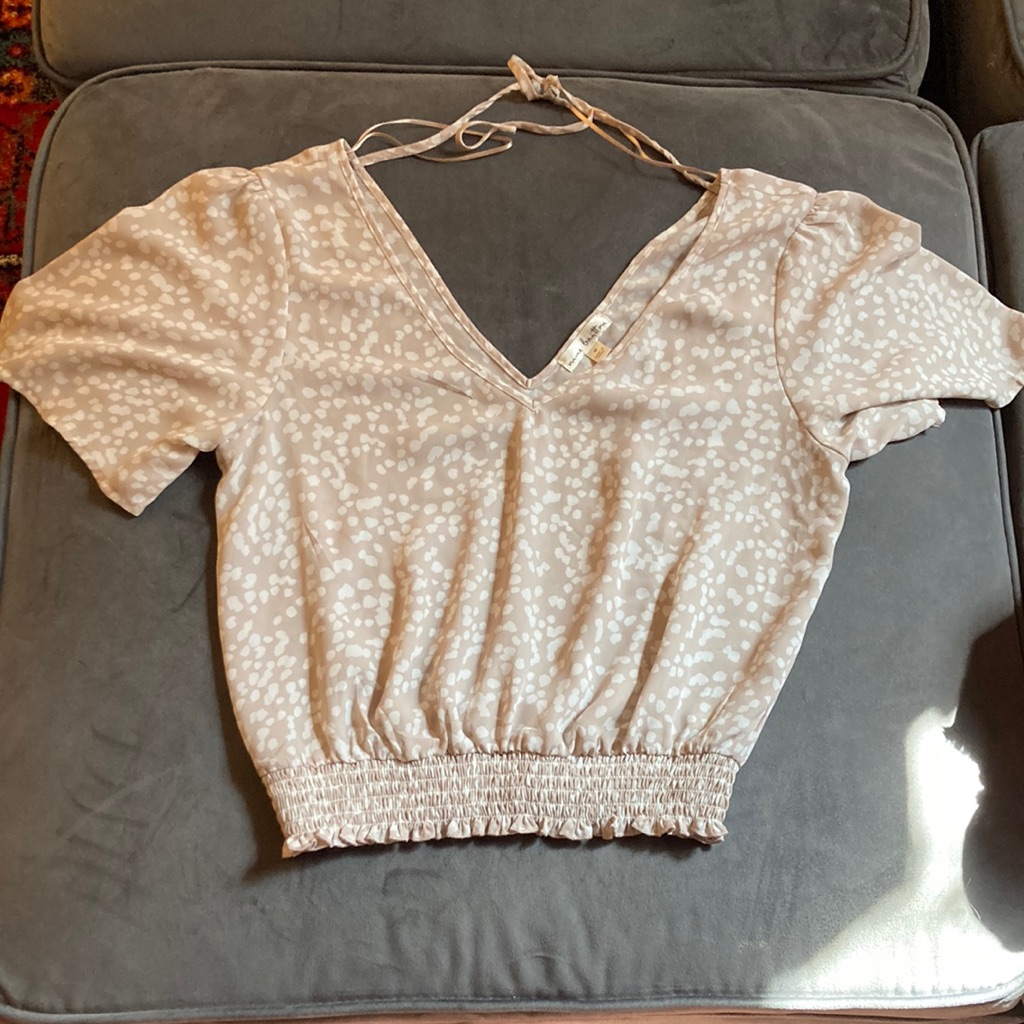 Sidro Cropped Pattern Blouse